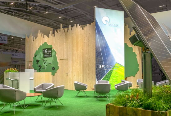 Messestand soltec mueller messebau intersolar2022 2