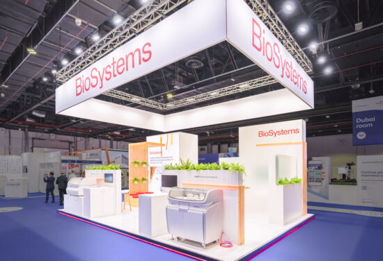 Messestand BioSysems mueller messebau medlab23 2