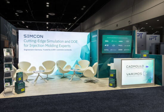 Exhibition booth simcon NPE Orlando 2024 Mueller International Exhibit Services 01