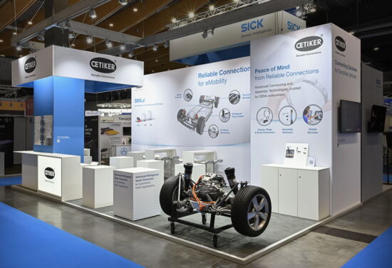 Messestand oetiker mueller messebau BatteryShow2024 2