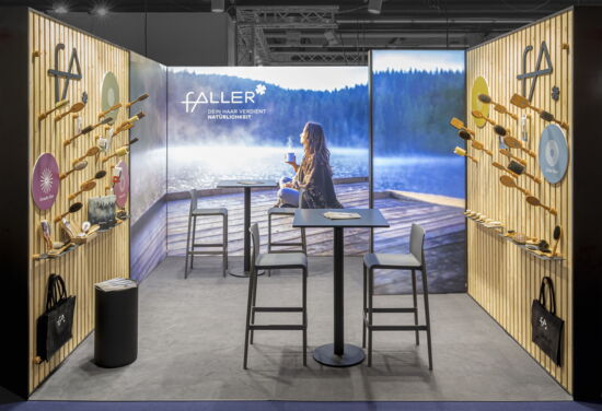 Messestand Faller Buersten mueller messebau ambiente2024 1