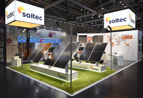 Messestand soltec mueller messebau intersolar2024 2