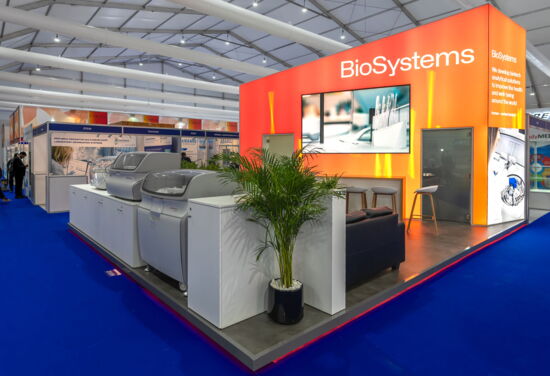 Messestand biosystems mueller messebau medlab 2024 2