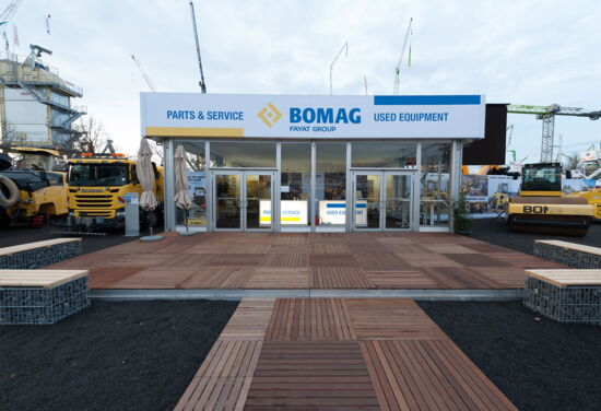 Messestand bomag fayat mueller messebau bauma muenchen 66