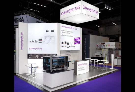 Messestand chromsystems mueller messebau analytica 2018 2